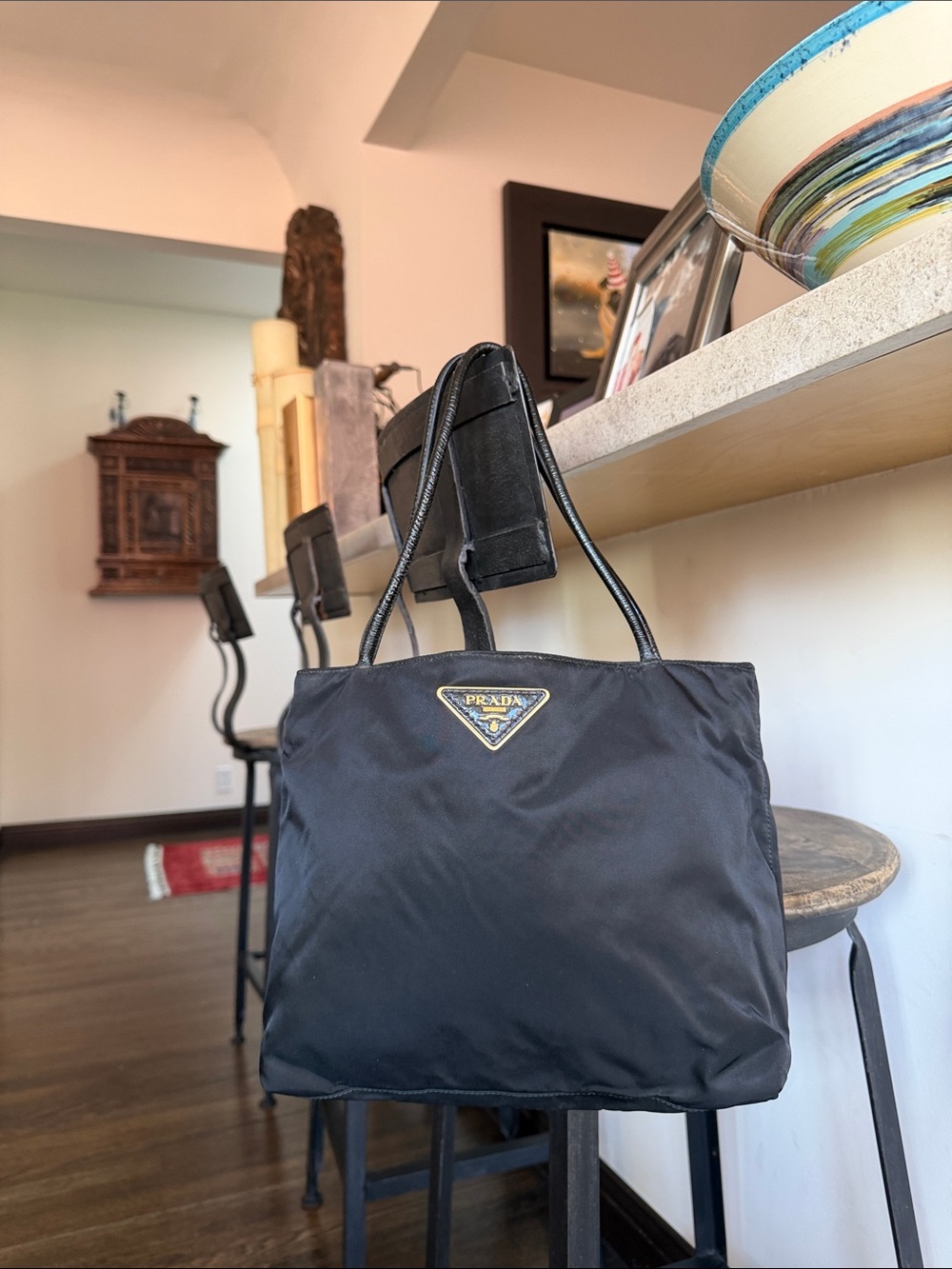 “PRADA” Adorable Nylon and Patent Leather Bag